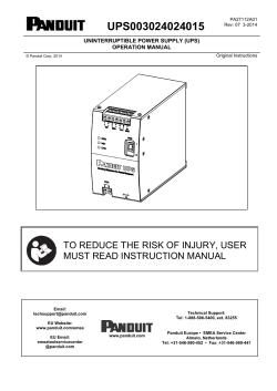 UPS003024024015  TO REDUCE THE RISK OF INJURY, USER MUST READ INSTRUCTION MANUAL