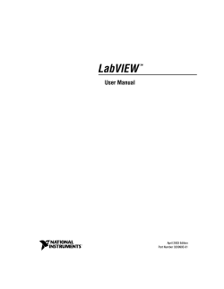 LabVIEW User Manual LabVIEW User Manual April 2003 Edition