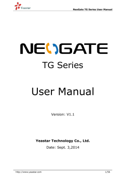 User Manual  TG Series Version: V1.1