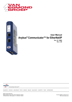 Anybus Communicator&trade; for EtherNet/IP User Manual &reg;
