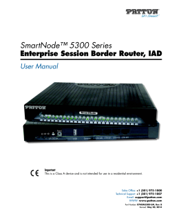SmartNode™ 5300 Series Enterprise Session Border Router, IAD User Manual Important