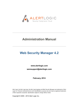 Administration Manual Web Security Manager 4.2 www.alertlogic.com