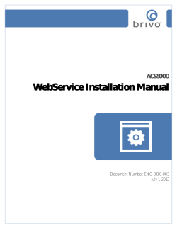 WebService Installation Manual ACS5000