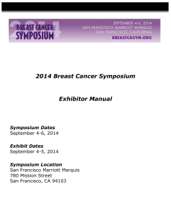 2014 Breast Cancer Symposium Exhibitor Manual