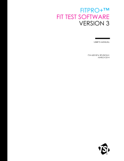FITPRO+™  VERSION 3 FIT TEST SOFTWARE