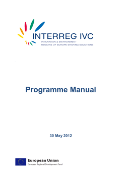 Programme Manual  30 May 2012