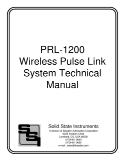 PRL-1200 Wireless Pulse Link System Technical Manual