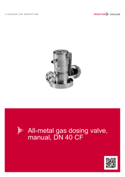 All-metal gas dosing valve, manual, DN 40 CF