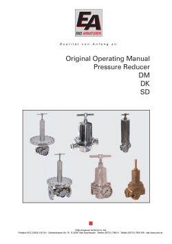 Original Operating Manual Pressure Reducer DM DK