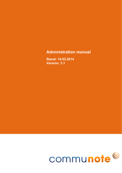 Administration manual Stand: 14.03.2014 Version: 3.1