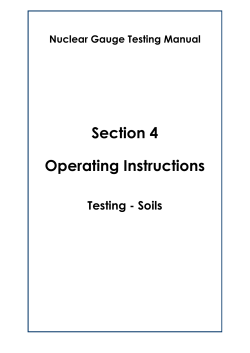 Section 4 Operating Instructions  Testing - Soils