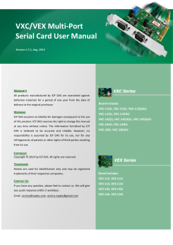 VXC/VEX Multi-Port Serial Card User Manual  VXC Series