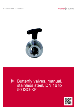 Butterfly valves, manual, stainless steel, DN 16 to 50 ISO-KF