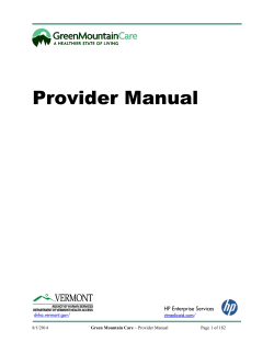 Provider Manual  HP Enterprise Services