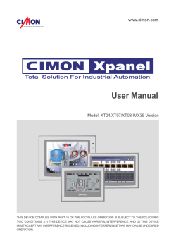 User Manual www.cimon.com Model: XT04/XT07/XT08 IMX35 Version