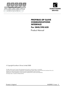 PROFIBUS-DP SLAVE COMMUNICATIONS INTERFACE For 584S/590/620