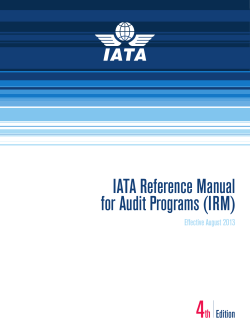 4 IATA Reference Manual for Audit Programs (IRM) th