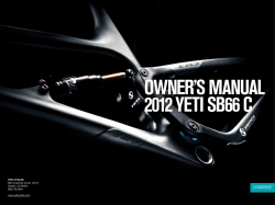owner’s manual 2012 yeti sb66 c YETI CYCLES 600 Corporate Circle, Unit D
