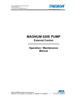 MAGNUM 620E PUMP External Control Operation / Maintenance Manual