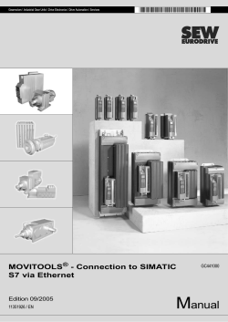 M anual MOVITOOLS - Connection to SIMATIC