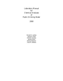 Laboratory Manual for Chemical Analyses of
