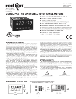 MODEL PAX - 1/8 DIN DIGITAL INPUT PANEL METERS