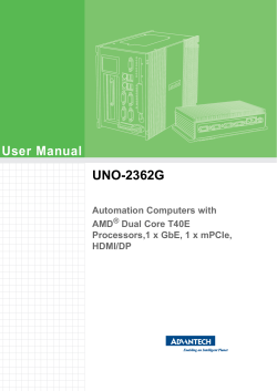 User Manual UNO-2362G Automation Computers with AMD