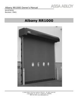 Albany RR1000 Albany RR1000 Owner’s Manual  6410T0030