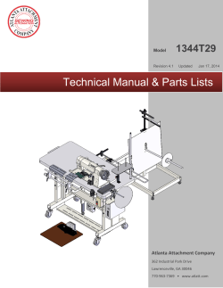 Technical Manual &amp; Parts Lists 1344T29 Atlanta Attachment Company