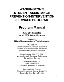 Program Manual WASHINGTON’S STUDENT ASSISTANCE