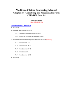 Medicare Claims Processing Manual CMS-1450 Data Set Transmittals for Chapter 25