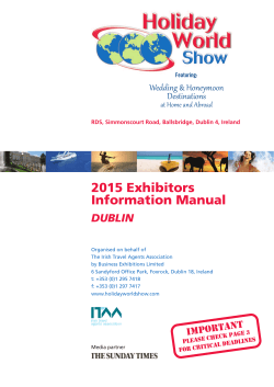 2015 Exhibitors Information Manual DUBLIN