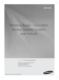 Wireless Audio - Soundbar (Active Speaker System) user manual HW-H355