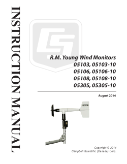 INSTRUCTION MANUAL R.M. Young Wind Monitors 05103, 05103-10 05106, 05106-10