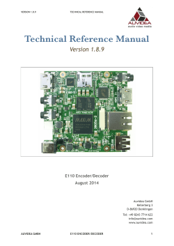Technical Reference Manual ! Version 1.8.9 E110 Encoder/Decoder