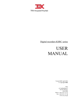 USER MANUAL  Digital recorders KSRC series