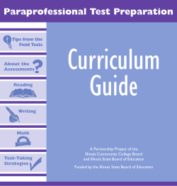 Curriculum Guide Paraprofessional Test Preparation Tips from the