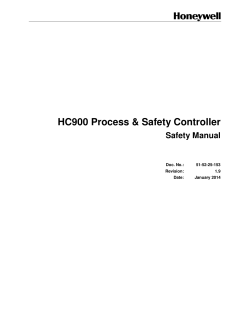 HC900 Process &amp; Safety Controller  Safety Manual Doc. No.: