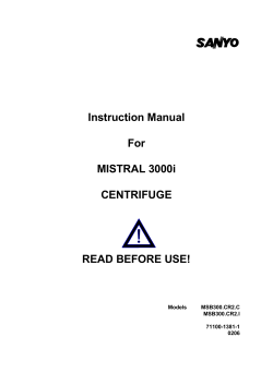 Instruction Manual For MISTRAL 3000i