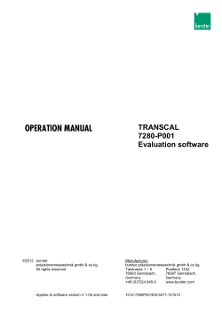 OPERATION MANUAL  TRANSCAL 7280-P001