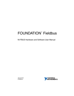 FOUNDATION Fieldbus NI-FBUS Hardware and Software User Manual January 2014