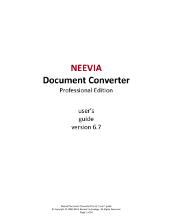 NEEVIA Document Converter Professional Edition user’s
