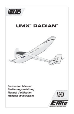 UMX RADIAN Instruction Manual Bedienungsanleitung