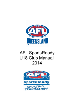 AFL SportsReady U18 Club Manual 2014