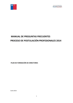 MANUAL DE PREGUNTAS FRECUENTES PROCESO DE POSTULACIÓN PROFESIONALES 2014
