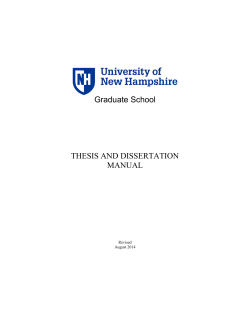 Graduate School THESIS AND DISSERTATION MANUAL