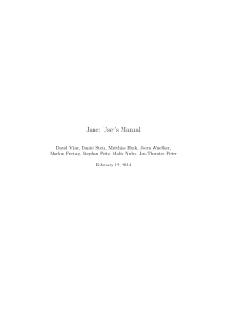 Jane: User’s Manual