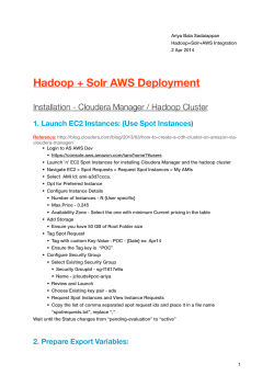 ! Hadoop + Solr AWS Deployment