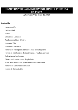 CAMPEONATO GALLEGO JUVENIL-JUNIOR-PROMESA EN PISTA A Coruña 19 de Junio de 2014