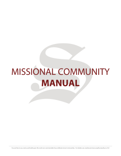MISSIONAL COMMUNITY MANUAL